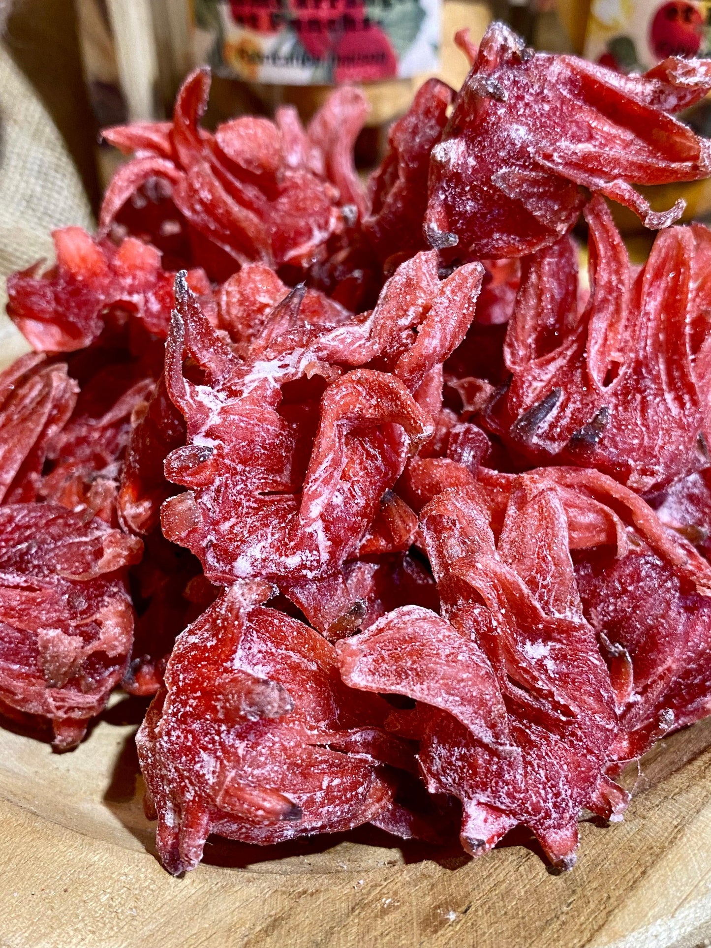Fleurs d'hibiscus confites en vrac | Origine, bienfaits