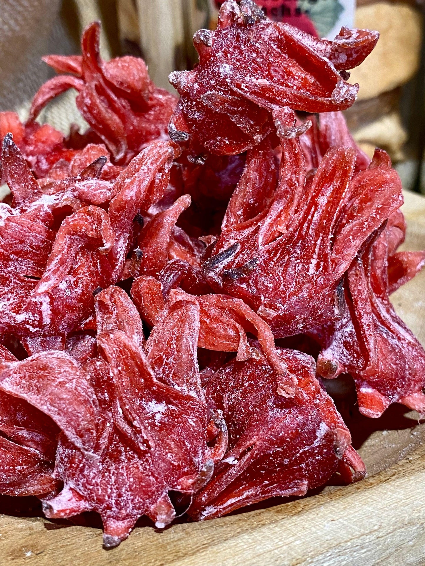 Fleurs d'hibiscus confites en vrac | Origine, bienfaits