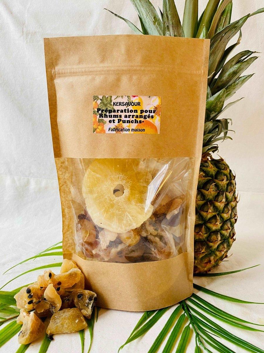 kit rhum arrangé : Fruits de la passion, Ananas, cranberry, kumquat