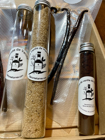 Coffret Découverte Vanille avec gousse de vanille, sucre vanillé et poudre