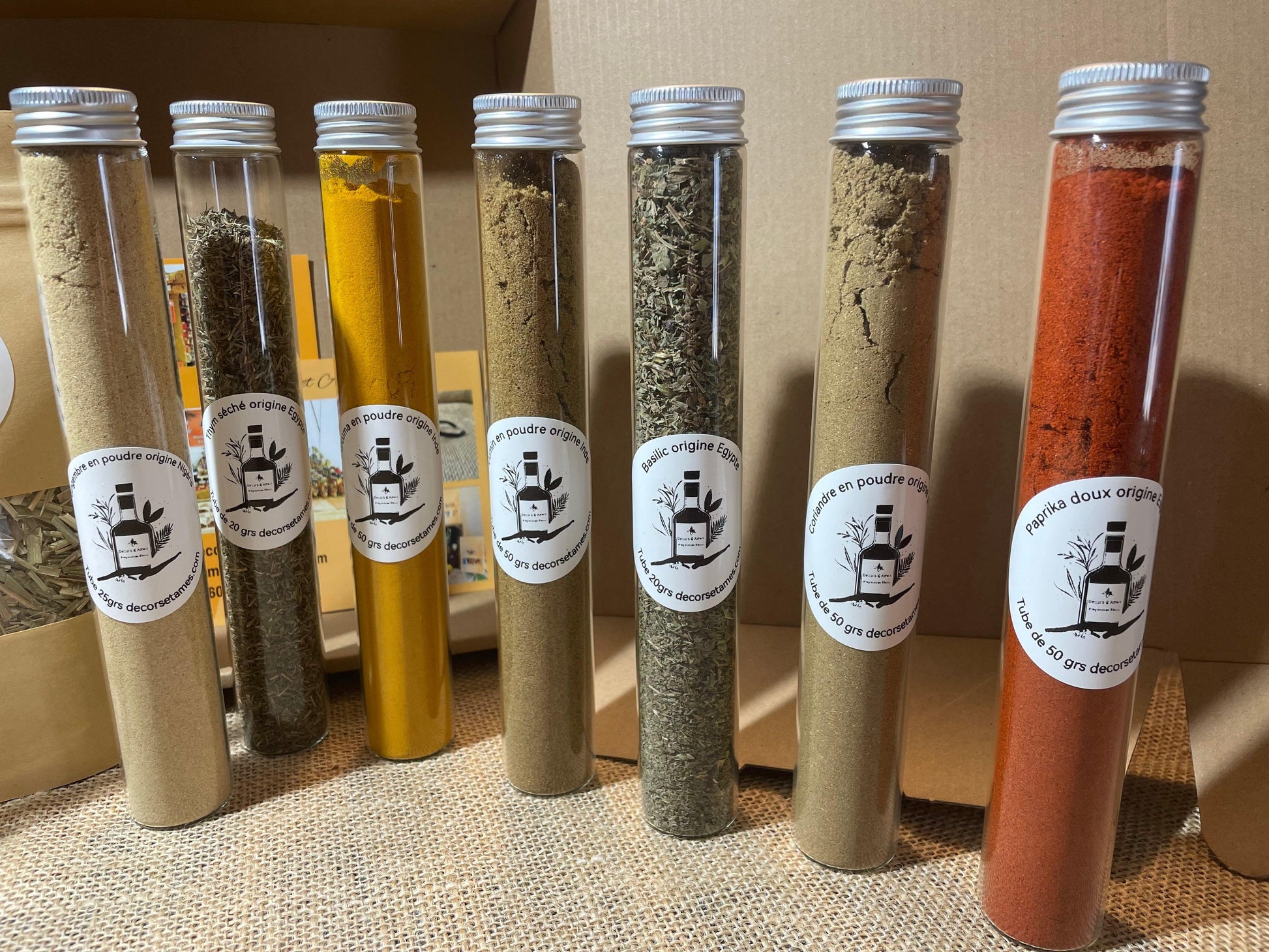 Coffret Découverte Épices avec tubes en verres