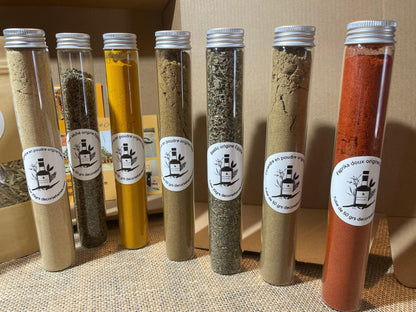 Coffret Découverte Épices avec tubes en verres