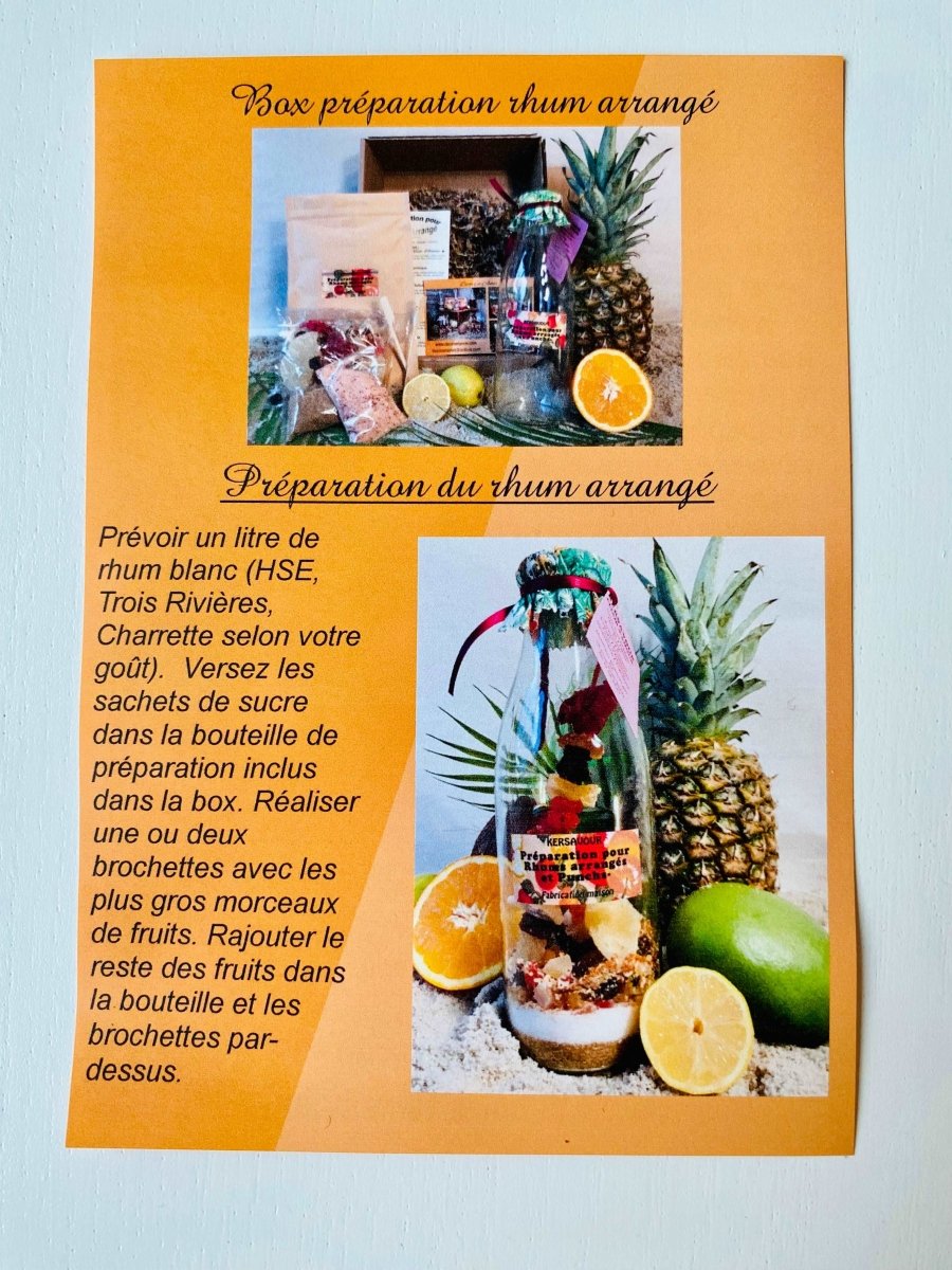 kit rhum arrangé : banane ananas noix de coco