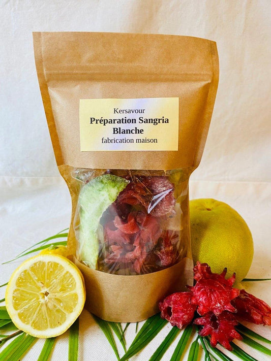 Preparation sangria blanche exotique