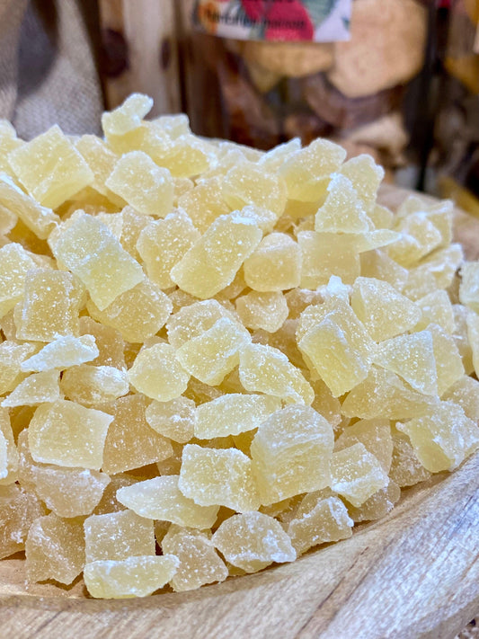 Ananas déshydraté en cubes au format régulier pour recettes et préparations