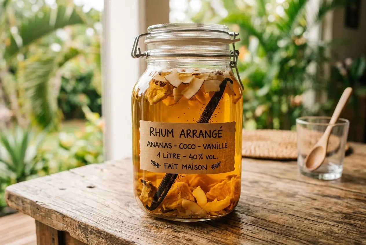 Bocal de rhum arrangé ananas coco vanille