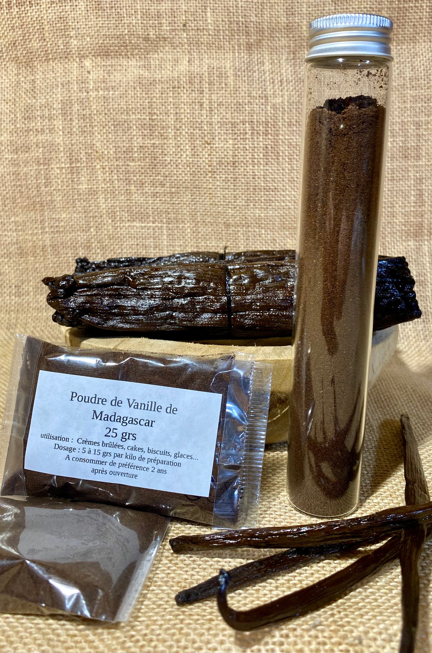 Poudre de vanille de Madagascar 100 % naturelle, qualité gourmet