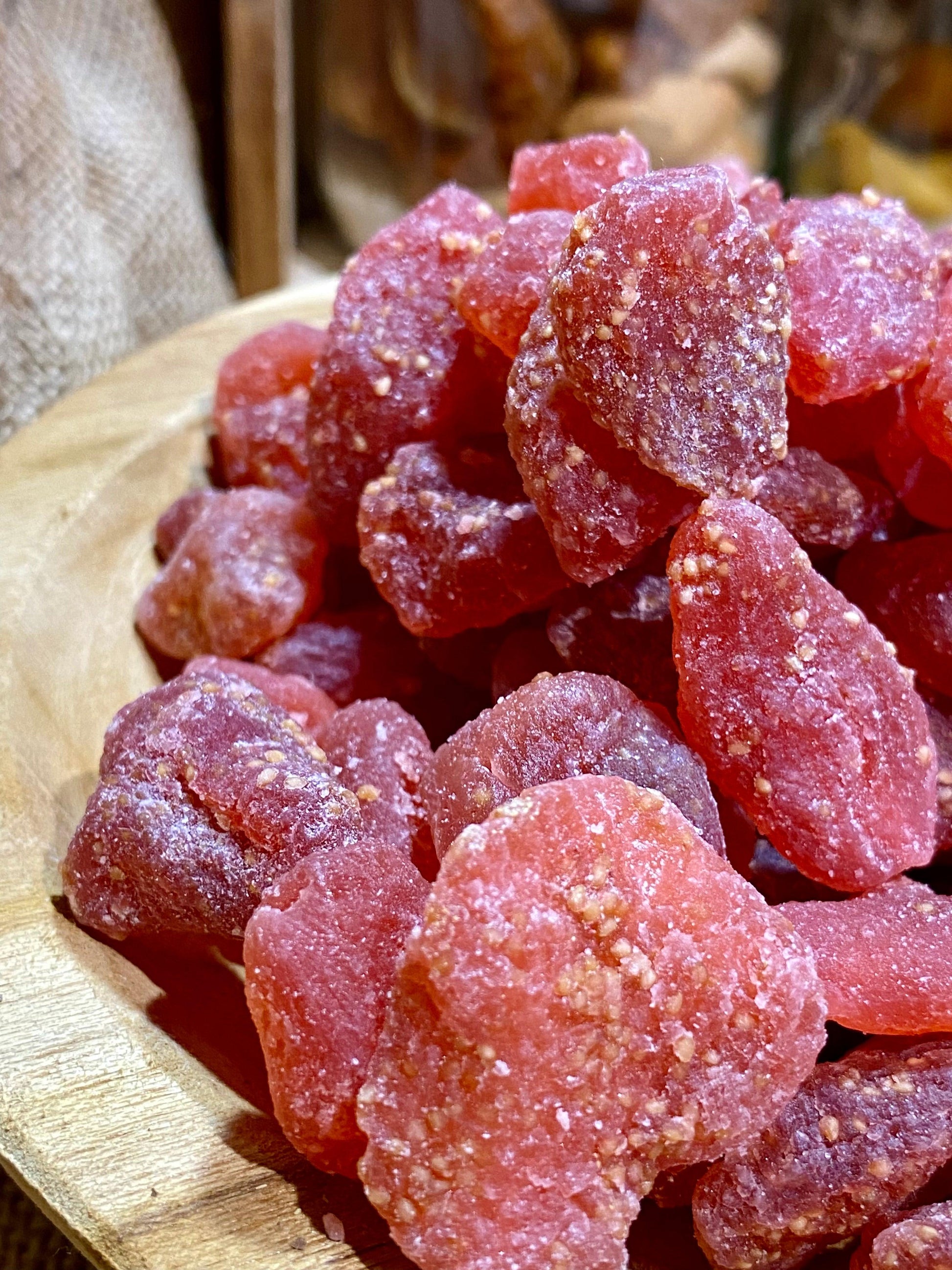 Fraises déshydratées croquantes en vrac – morceaux de fraise fruités au goût concentré