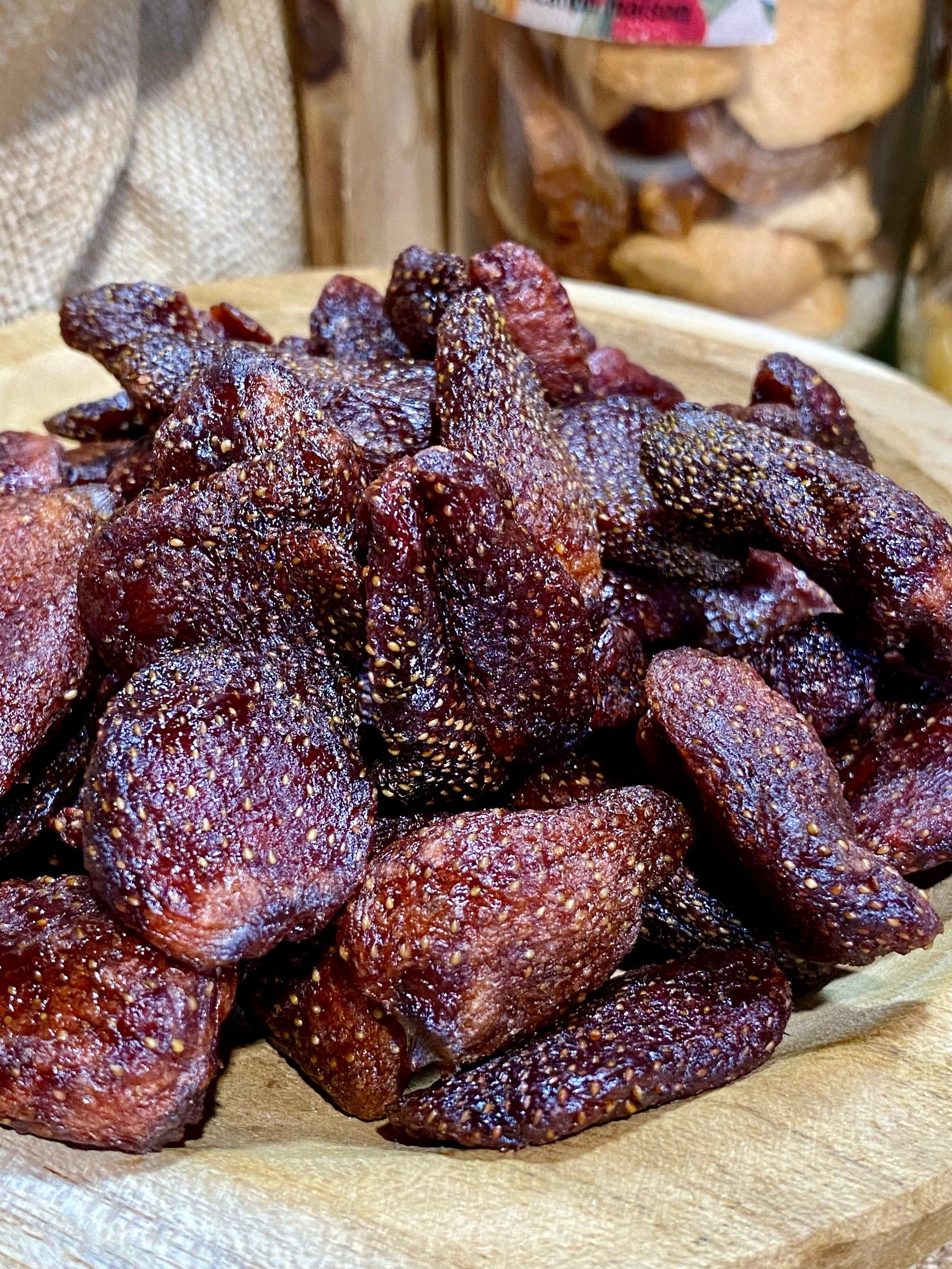 fraises séchées entières texture naturelle sans additifs