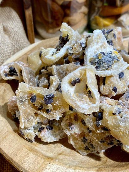 Tranches de fruit de la passion séché en vrac – snack tropical sucré et acidulé
