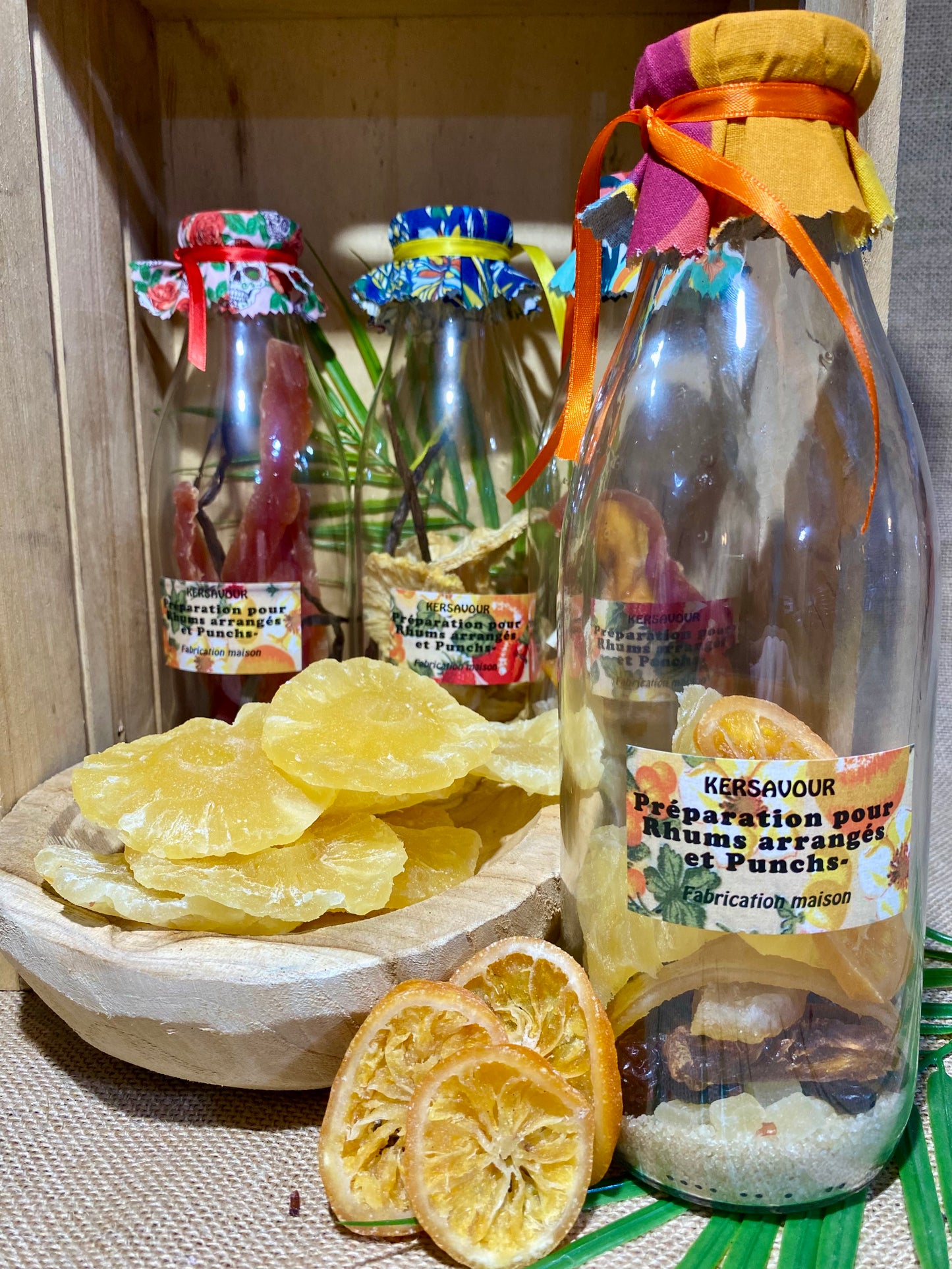 Coffret 3 bouteilles rhum arrangé Kersavour | banane coco Ananas