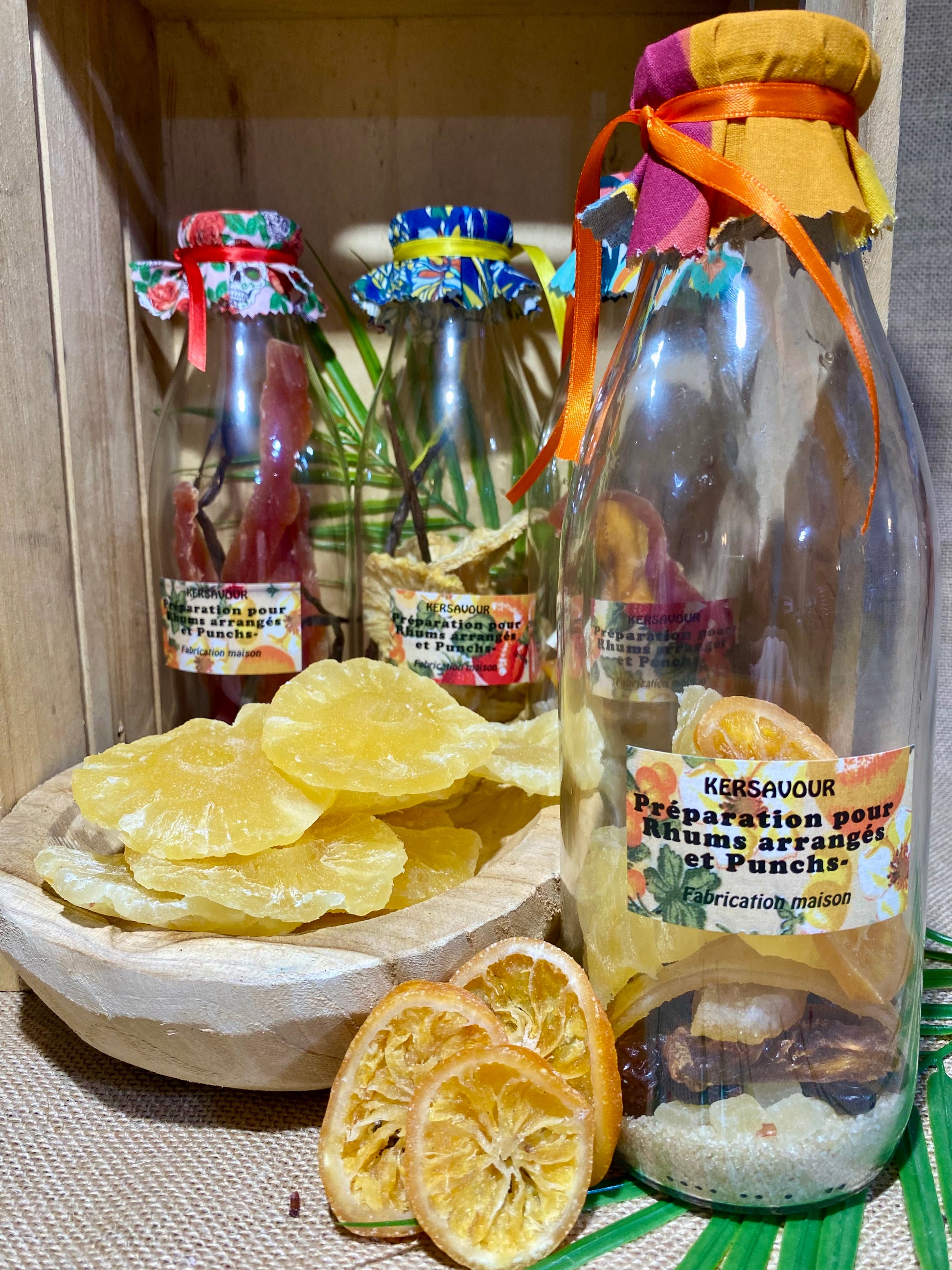 Coffret 3 bouteilles rhum arrangé Kersavour | banane coco Ananas