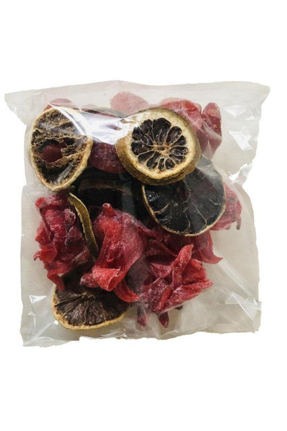 Fraises, menthe, hibiscus et citron pour rhum arrangé maison