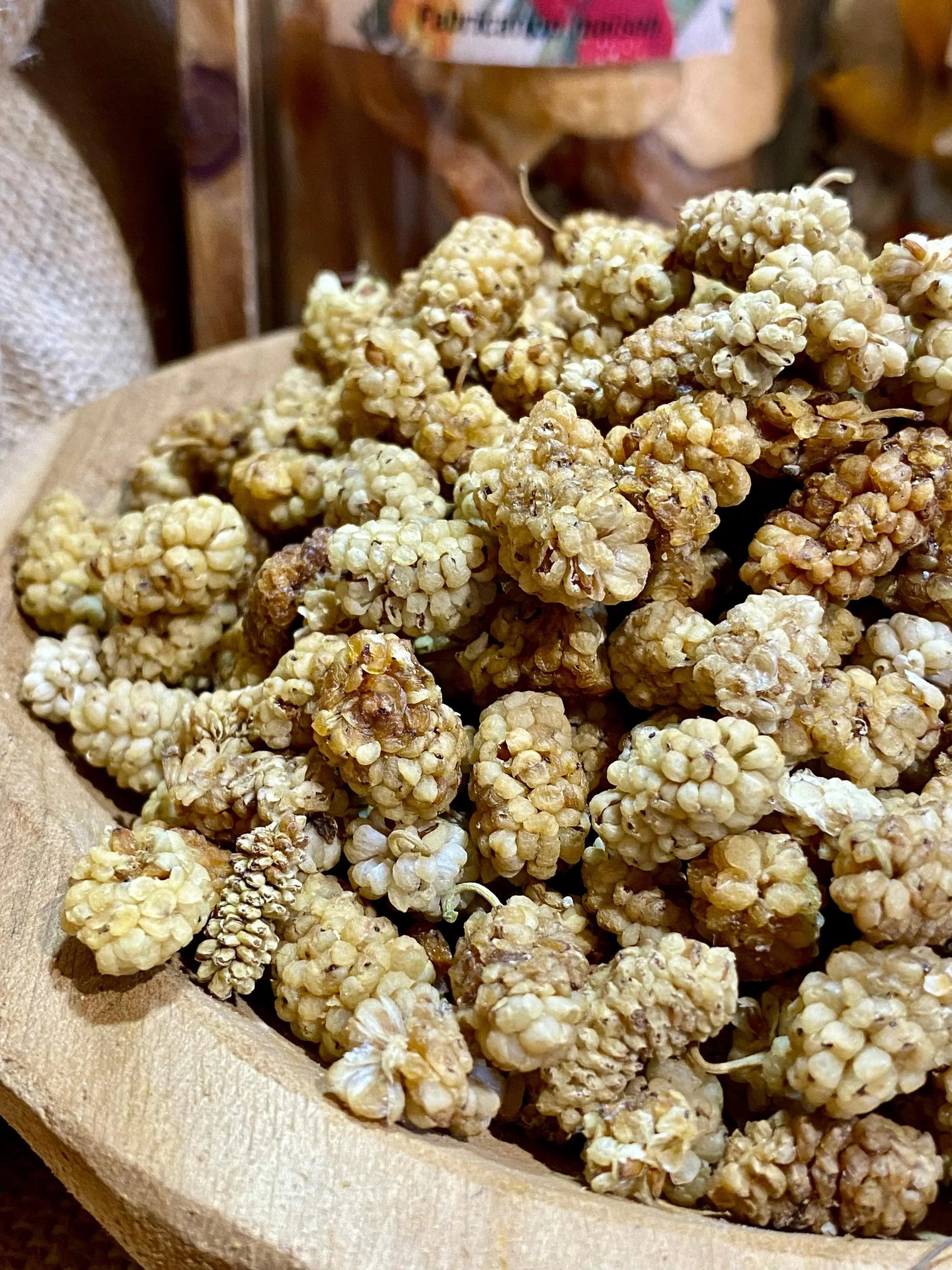 mûres blanches séchées utilisation pour granola, muffins et desserts 