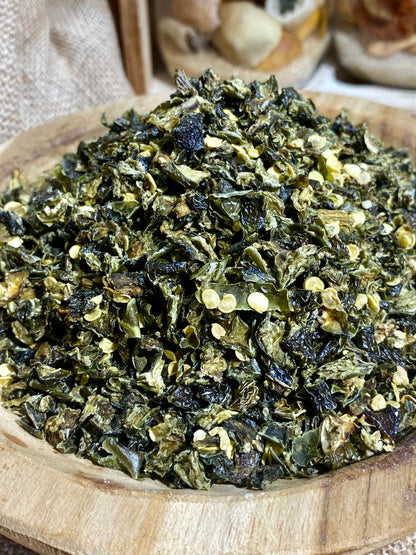Flocons de piment jalapeño vert séchés au goût fruité et légèrement piquant