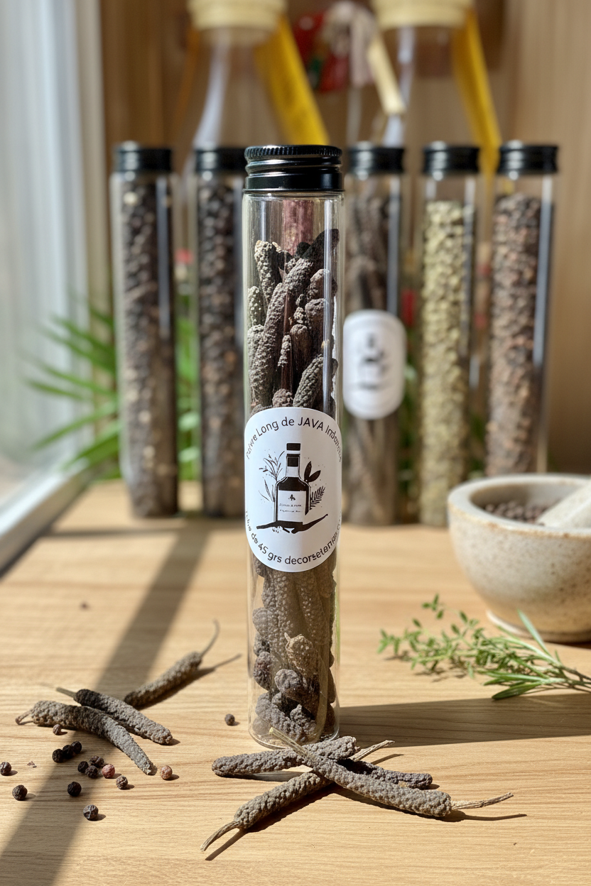 Poivre Long de Java — tube en verre 45 grs