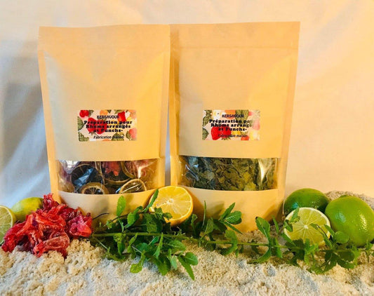 Préparation rhum arrangé fraise, menthe, hibiscus et citron pour 1 litre, maison et fruité