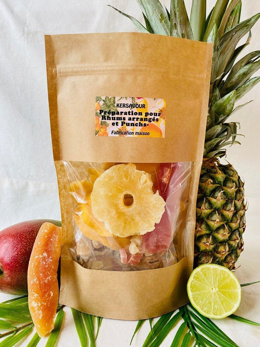 Rhum arrangé fruit exotique aux saveurs d’ananas, mangue et fruit de la passion pour macération maison