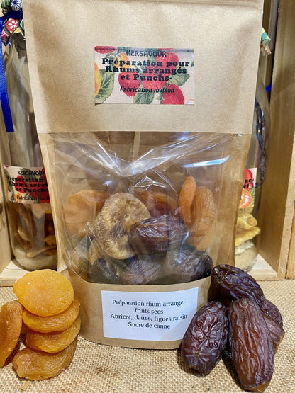 Paquet de préparation pour rhum arrangé fruit sec Décors & Âmes – sachet complet d’ingrédients secs prêt à l’emploi pour faire un rhum arrangé maison fruité et aromatique