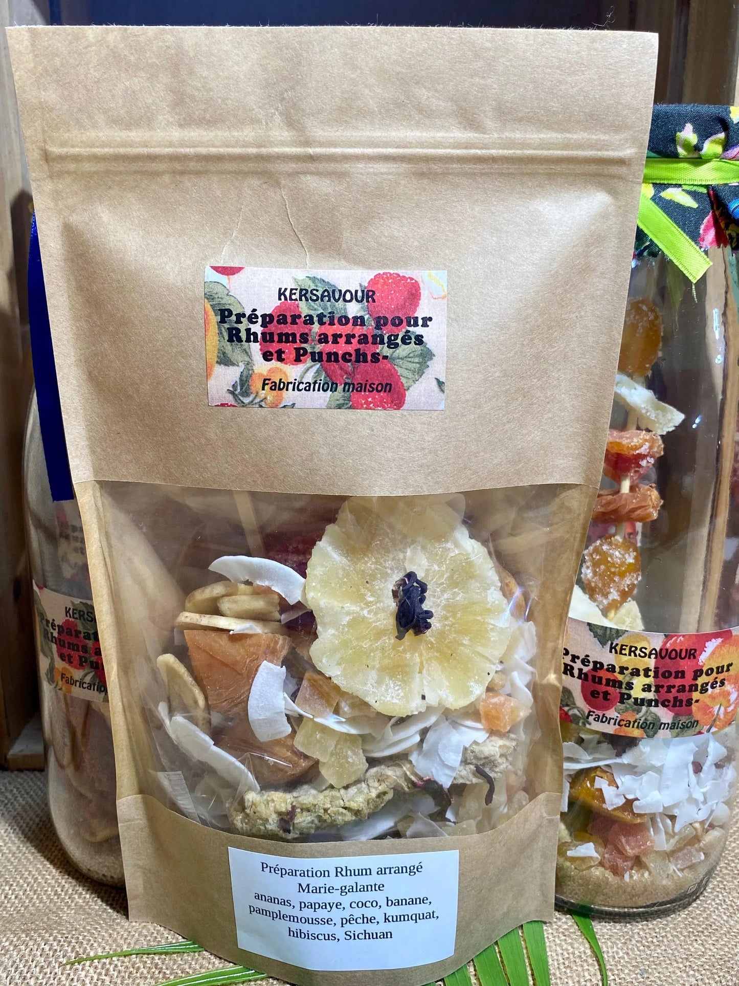 Mélange en vrac pour rhum arrangé La Marie‑Galante – fruits séchés tropicaux et épices soigneusement sélectionnés pour une boisson maison parfumée