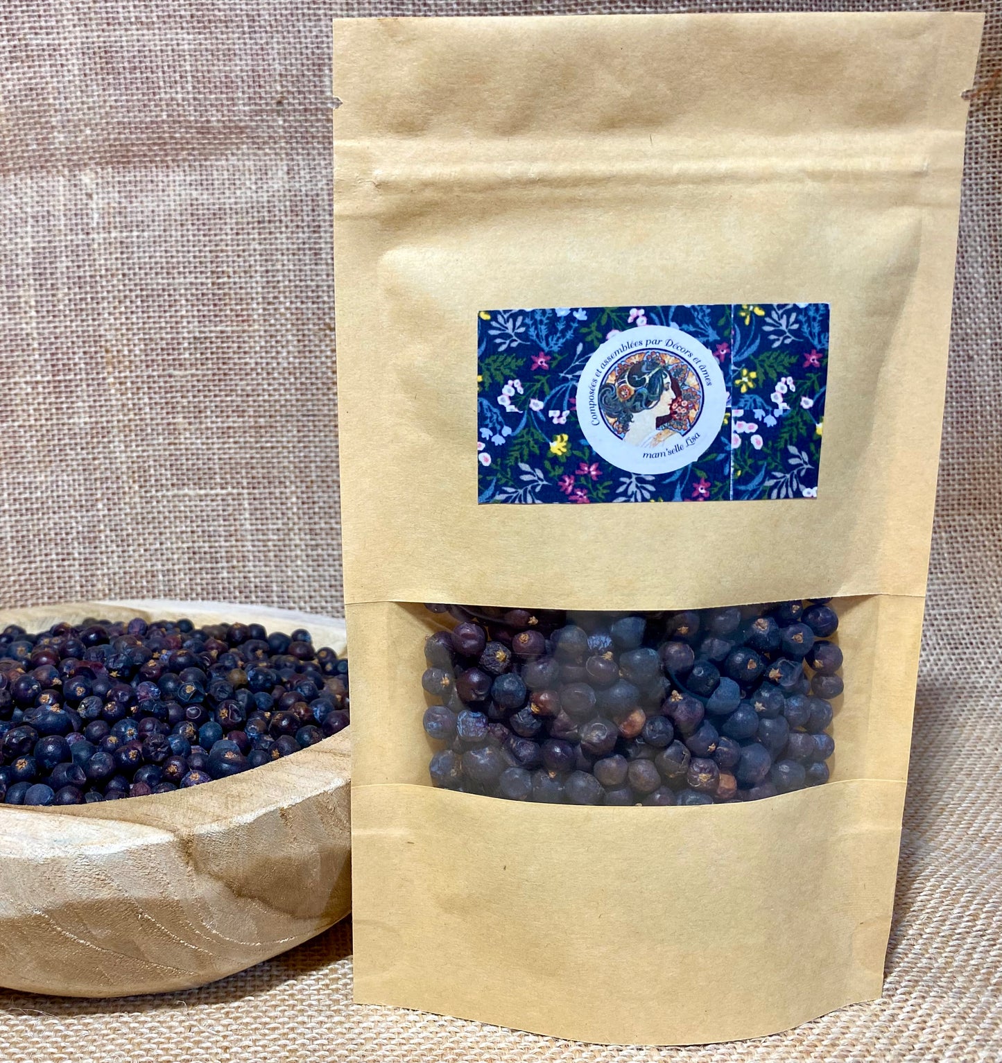 Sachet refermable de baies de genièvre naturelles