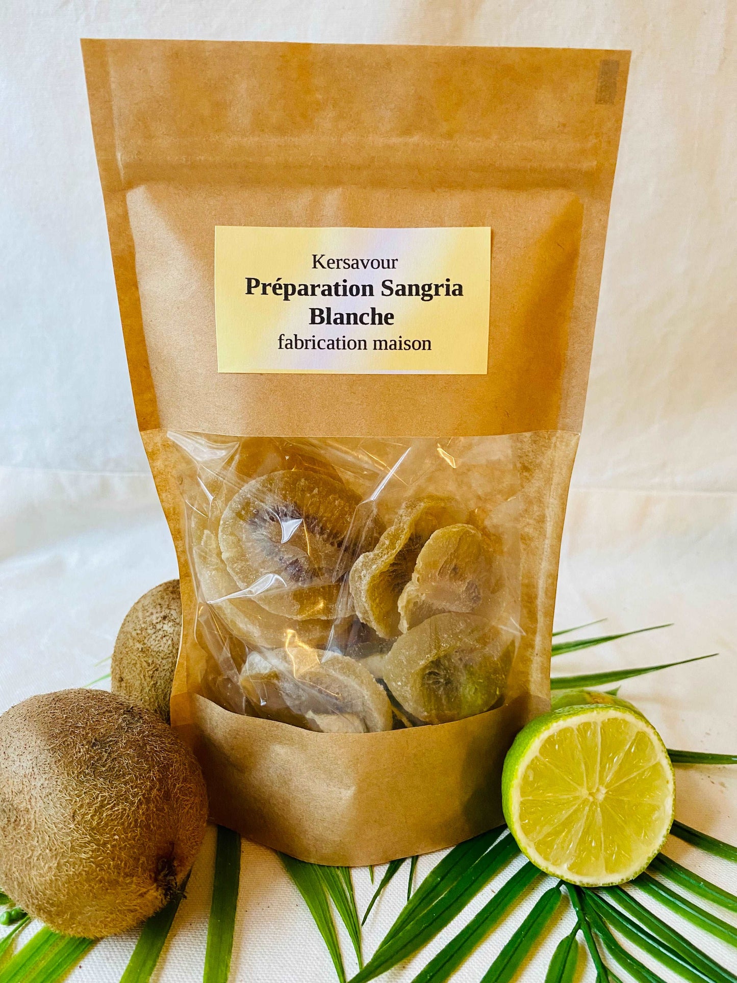préparation sangria blanche kiwi menthe