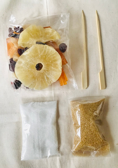 Sachet de préparation pour rhum arrangé : Ananas/cranberry/pêche/orange